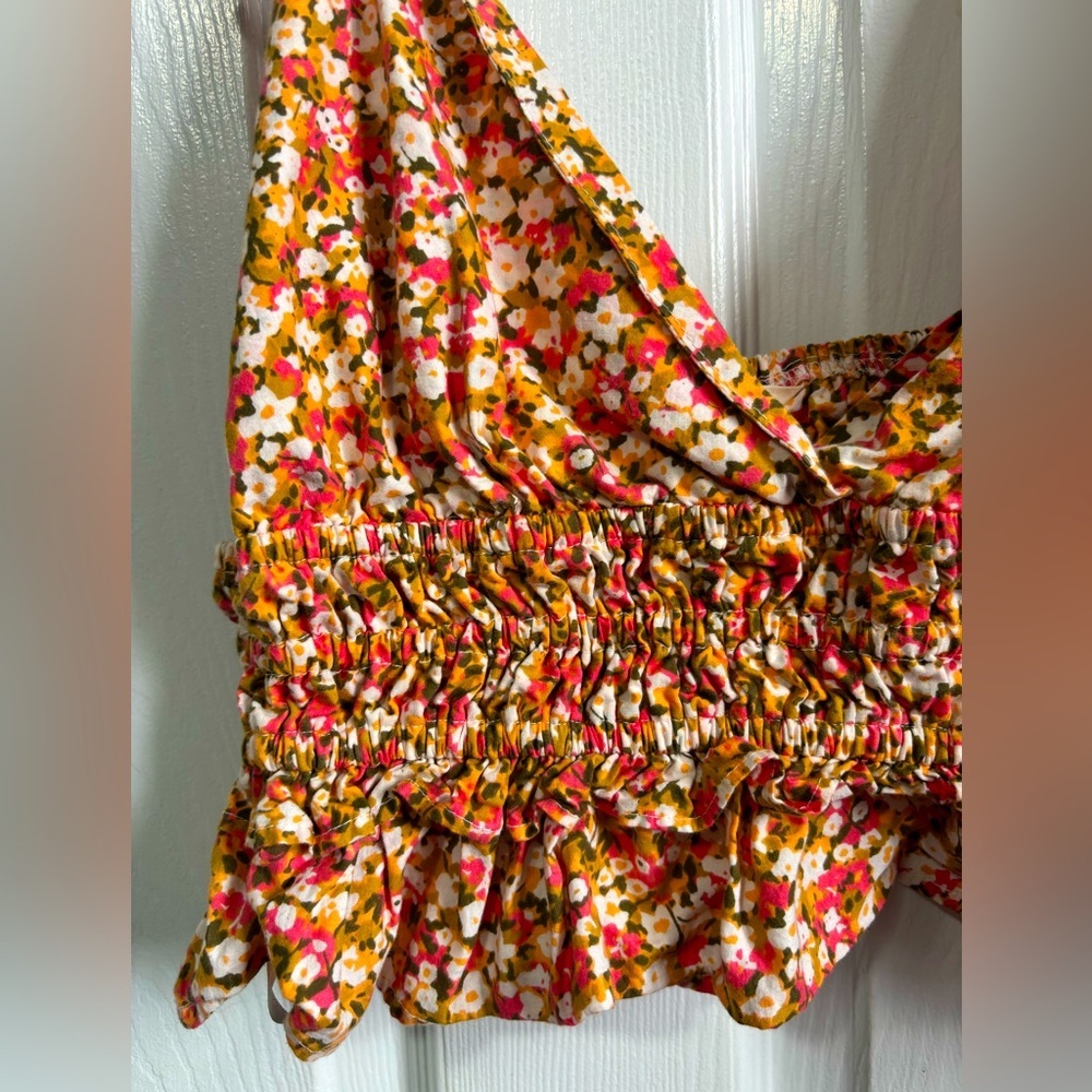 Sim & Sam Floral Print Women's Crop Top size Large